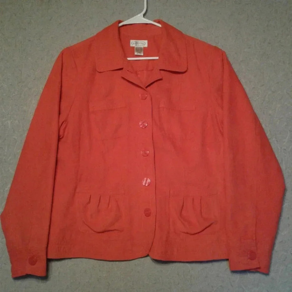 Women's  Reddish Orange Northern Reflections Jacket with pockets Size XL - Picture 1 of 7